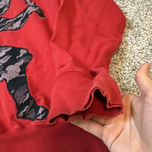 Vintage Maharishi Embroidered Samurai Crewneck Sweatshirt Red Men’s Size Large - Picture 2 of 10